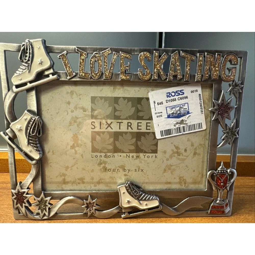six trees 4 x 6 picture frame Pewter look